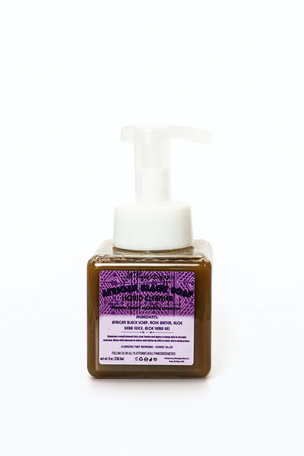 Liquid African Black Soap with Aloe & Rose Water