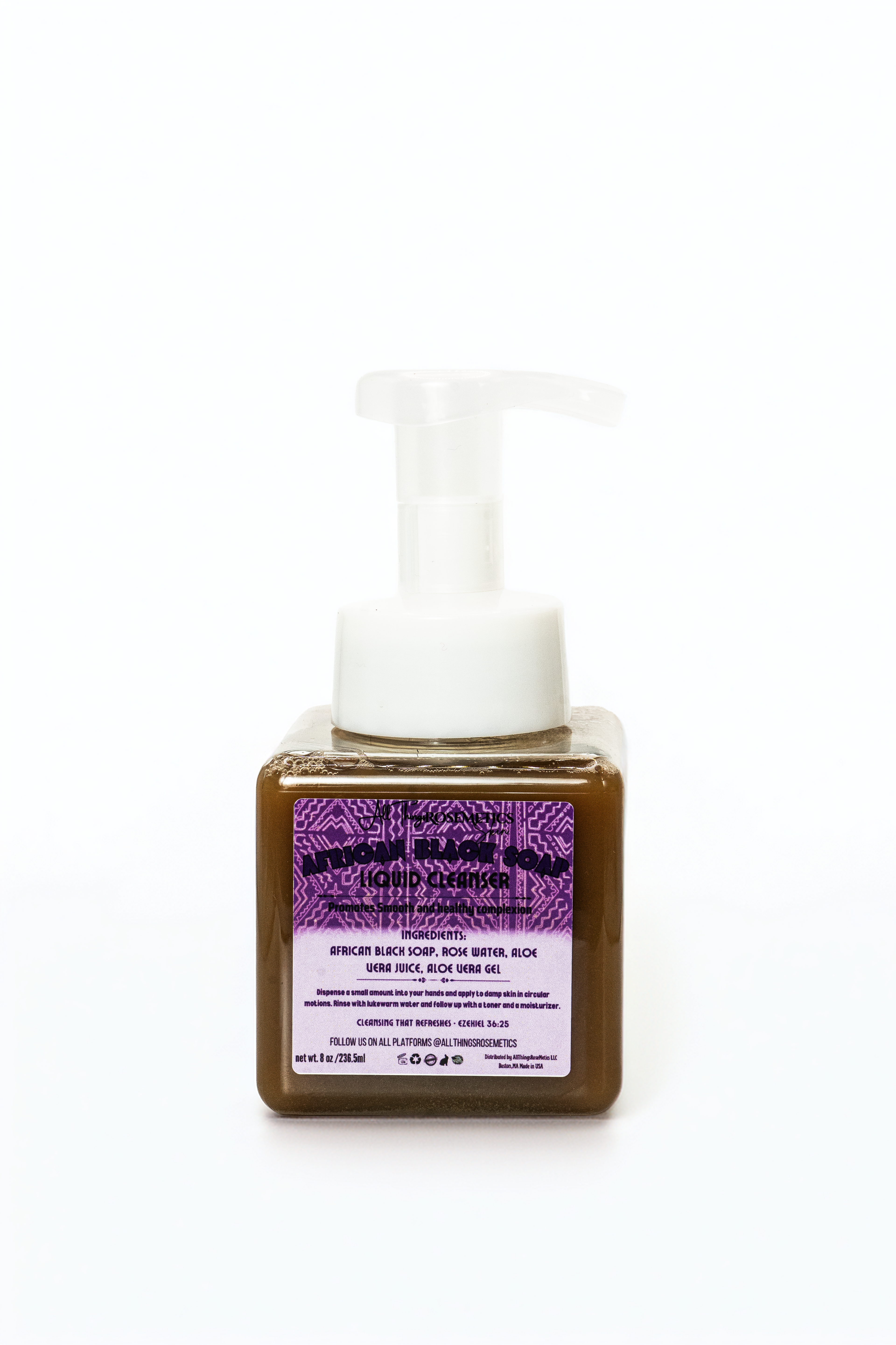 Liquid African Black Soap with Aloe & Rose Water