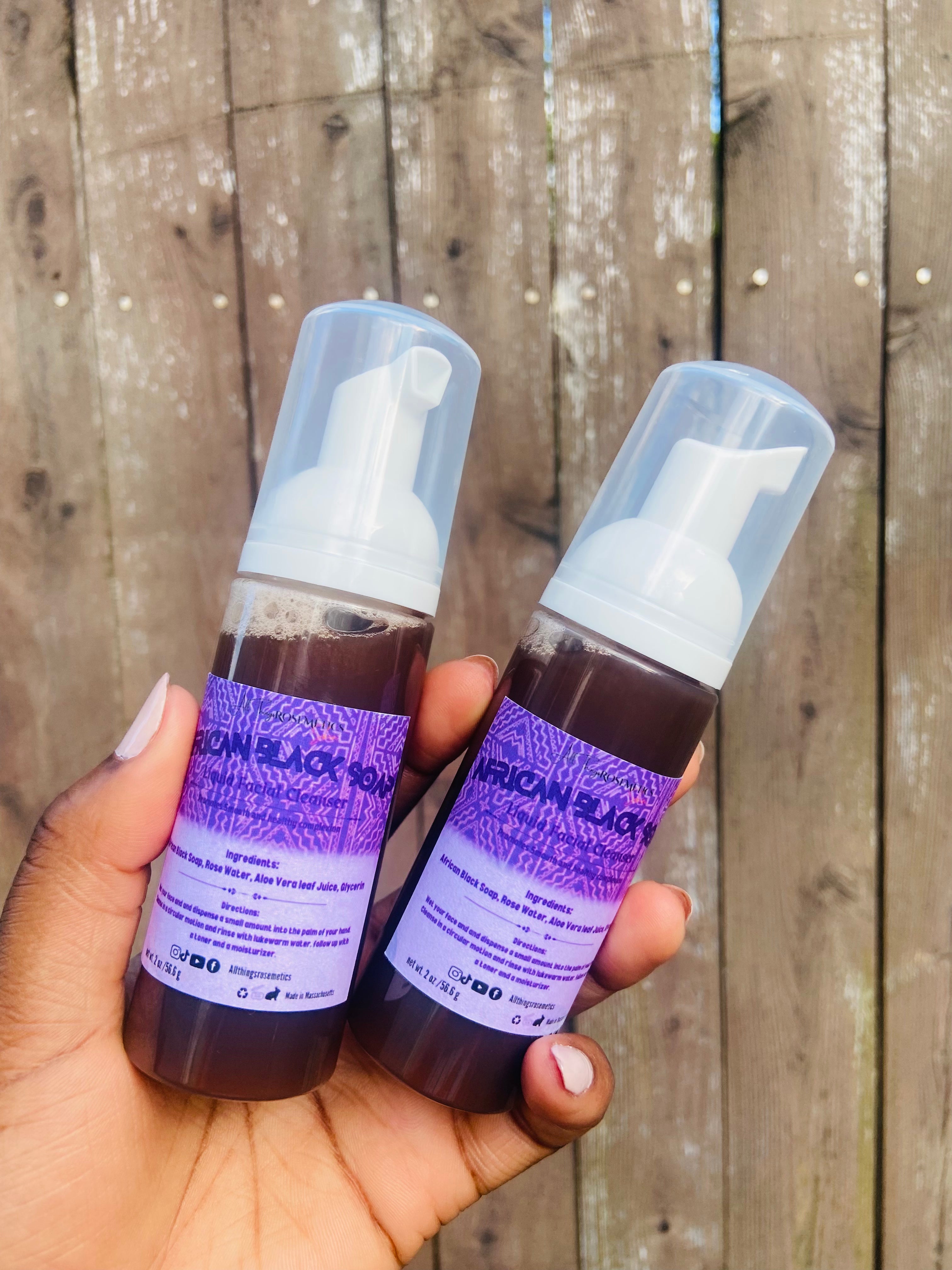 Liquid African Black Soap with Aloe & Rose Water